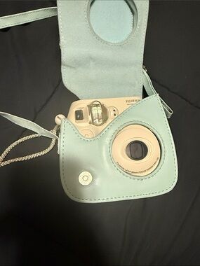 Fujifilm Instax Mini Camera with Mint Green Case